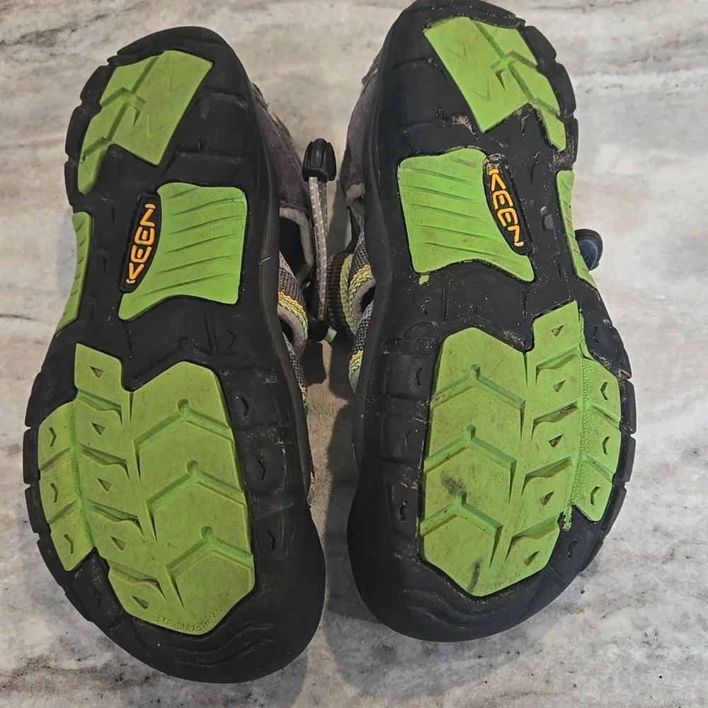 Kids Gray and Yellow Keen Outdoor‎ Shoes